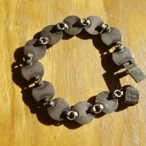 Exquisite Vintage Stone and 950 Silver Bracelet - Picture 2 of 7